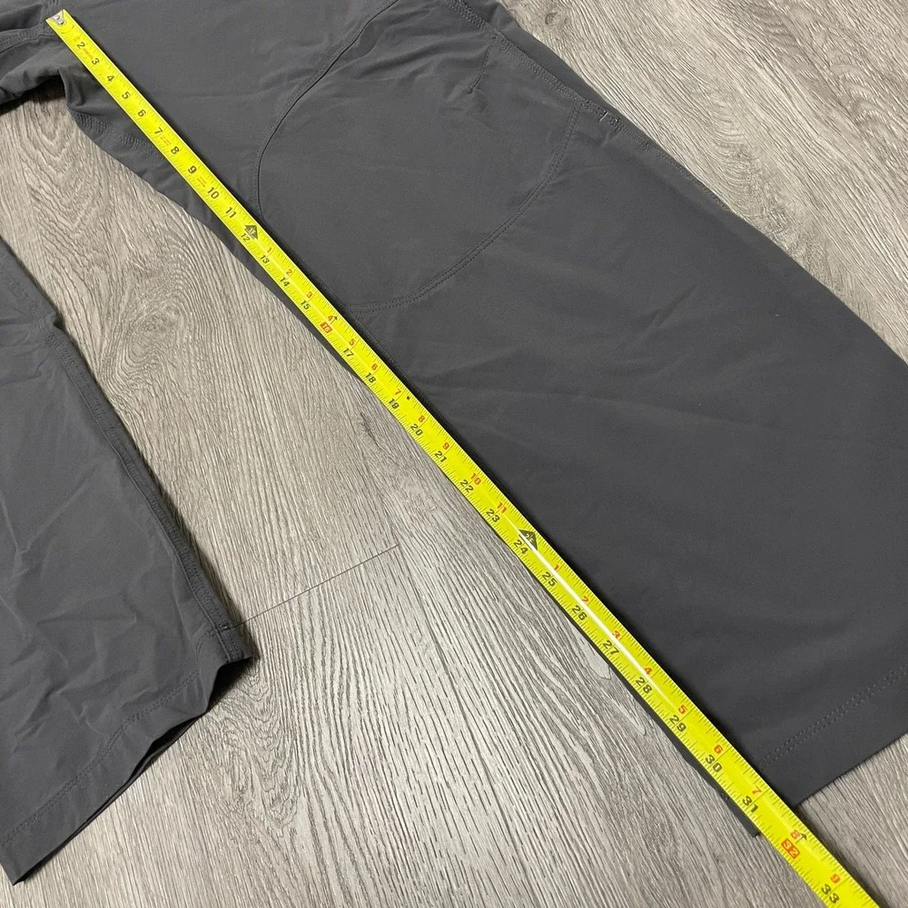 North Face Pants Mens 34 Gray Hiking Belted Straight Leg Nylon Stretch Tech